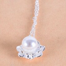送料一律 美しい大粒真珠ネックレス S925シルバーネックレス フェイクパール 1円スタート 52_画像2