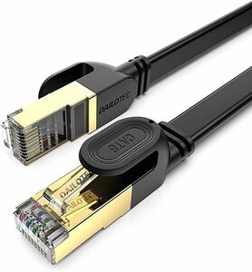 LANケーブル 15m CAT8 ブラック フラット カテゴリー8 RJ45 イーサネットケーブル 超高速 40Gbps/2000MHz 爪折れ防止 PS4 PS5 Xbox等に対応