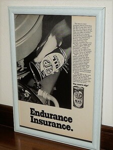 1971年 U.S.A. '70s 洋書雑誌広告 額装品 STP // Endurance Insurance ( A4サイズ )