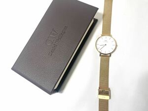 ■FR715 Daniel Wellington( ダニエルウェリントン 腕時計 E32R1 ボーイズ アイボリー 不動 DW 箱付 クォーツ 