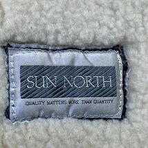 サンノース『最上級の極暖』SUN NORTH ムートンコート XL相当 羊革 リアルムートン ボア LEATHER ネイビー 紺 肉厚◎ 重厚感◎ 秋冬 高級_画像8