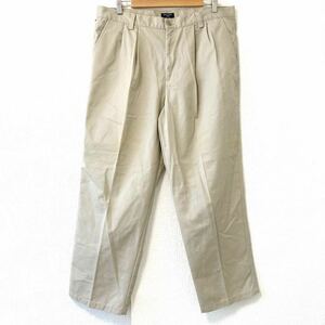 大きいサイズ【DOCKERS】ドッカーズ ツータック スラックス パンツ チノパン コットン ボトムス カジュアル ベージュ メンズ W38/1763UU