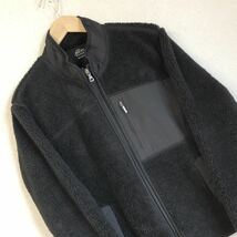 【UNIQLO】ユニクロ フリース ジャケット ボア メッシュ ジップアップ 黒 メンズ ブルゾン フルジップ カジュアル トップス M/1953BB_画像6