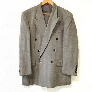日本製【MONSIEUR LEMERE】ムッシュルメル テーラードジャケット ウール ダブル スーツ ビジネス フォーマル チェック 紳士 94A6/749UUの画像1