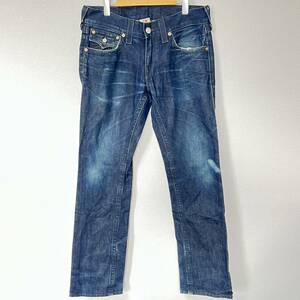 USA製【TRUE RELIGION】トゥルーレリジョン デニムパンツ 綿100% ジーンズ ジーパン ヴィンテージ インディゴ ブルー メンズW30/1587YY