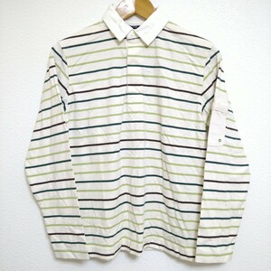 【23区 HOMME】23区オム 長袖 ポロシャツ ラガーシャツ ボーダー 白系 緑系 ゴルフ ポケット付き 綺麗め カジュアル メンズ 紳士 46/1640ww