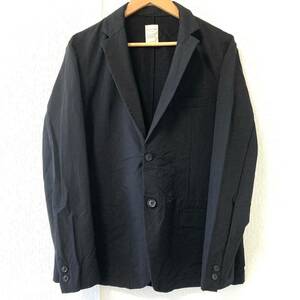 【BACK NUMBER】バックナンバー テーラードジャケット ナイロン 薄手 無地 カジュアル 上着 シンプル 黒 ブラック メンズ XL/1725UU