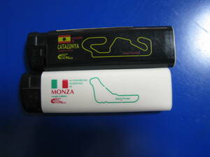 ■CATALUNYA カタルーニャサーキット MONZA モンツァ 使い捨てライター 2個まとめて F1 MotpGP カーレース バイクレース1990年頃 ◆中古◆