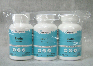 ビオチン 7500mcg 180粒（60粒ｘ3個) 高含有品●NSI社 Biotin