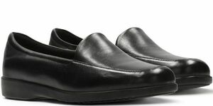  free shipping Clarks 25.5cm Mini maru Flat soft leather sneakers apron Loafer black pumps leather RRR106