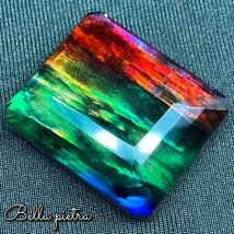 1円スタート！高品質★希少☆アンモライト ルースストーン ダブレット 裸石 宝石 Ammolite オパール化 50.75ct 天然 化石 美遊色 一点物241_画像7