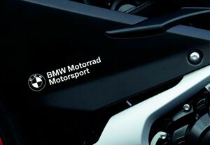 送料無料 即納 新品 / BMW Motorrad Motorsport モトラッド モータースポーツ / ホワイト 白 110mm 2枚 カッティング ステッカー 海外