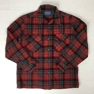 【70s】PENDLETON ペンドルトン 米国製 ボードシャツ ウールシャツ Mサイズ レッド/グレー/ブラック チェック柄 70年代 長袖