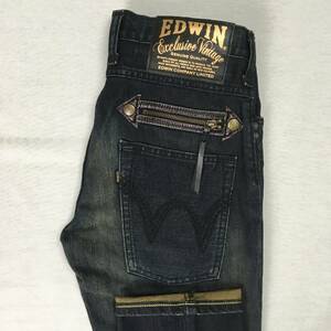 EDWIN エドウィン 4559 EXCLUSIVE VINTAGE W28 クロップド ストレッチ デニム ジップフライ