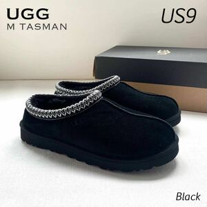 新品 UGG アグ M TASMAN タスマン スエード スリッポン シープスキン シューズ US9 メンズ 定番 黒 ブラック 27㎝ 定1.87万 送料無料