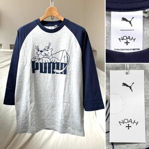 新品レア PUMA プーマ x Noah ノア コラボ スーパープーマ ロゴ プリント ラグラン Tシャツ M メンズ Raglan T-shirt 希少 タグ付き