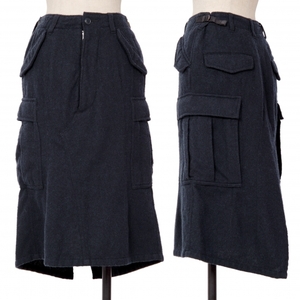  Junya Watanabe Comme des Garcons JUNYA WATANABE COMME des GARCONS wool .. switch skirt navy blue XS [ lady's ]