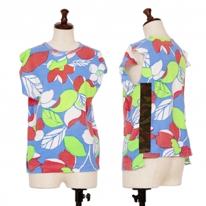  Comme des Garcons COMME des GARCONS flower print box Silhouette no sleeve blue white red yellow green M rank [ lady's ]