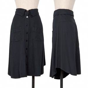  Jean-Paul Gaultier famJean Paul GAULTIER FEMME button down shirt ti tail skirt navy 42 [ lady's ]