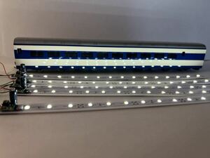 室内灯　長さ265mm 白色LED 0系新幹線中間車用　5輌分セット　コンデンサー　抵抗　整流器　基盤組込　チラツキ防止12V　ＨＯゲージ長尺