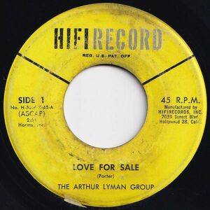 Arthur Lyman Group Love For Sale / Love HiFi US H-5066-X-45 204518 JAZZ ジャズ レコード 7インチ 45