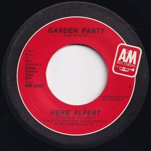 Herb Alpert Garden Party / Garden Party A&M US AM-2562 204579 JAZZ ジャズ レコード 7インチ 45