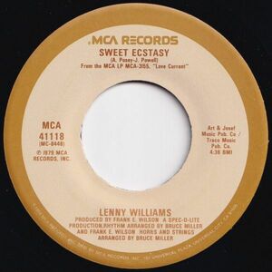 Lenny Williams Sweet Ecstasy / Love Hurt Me, Love Healed Me MCA US 41118 204704 SOUL ソウル レコード 7インチ 45