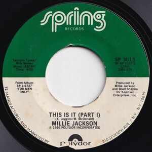 Millie Jackson This Is It (Part 1) / (Part 2) Spring US SP 3013 204742 SOUL ソウル レコード 7インチ 45