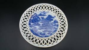大日本水鎌製　染付皿　プレート　飾皿