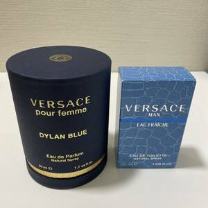 【TOA-2040】 1円～ VERSACE ヴェルサーチ プールフェム ディランブルー 香水 50ml マンオーフレッシュ オーデトワレ 30ml 残量多 保管品