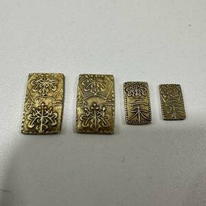 【TOA-2203】1円～ 二朱金 二分金 日本古銭 古銭 金貨 通貨 硬貨 コイン 古金銀 総重量 約8.4g アンティーク 真贋不明 現状保管品