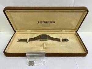 【DK-20376YB】LONGINES ロンジン クォーツ 950 SWISS 3683 デイト スクエア ゴールド×シルバー コンビ ケース・余りコマ有 不動 ジャンク