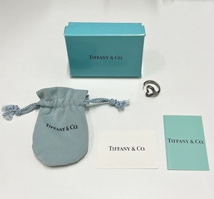 【JBI 2919】 1円〜 TIFFANY & Co. ティファニー オープンハートリング SILVER 925 シルバー 重量約4.4g 真贋不明 箱 袋付き 中古 現状品 