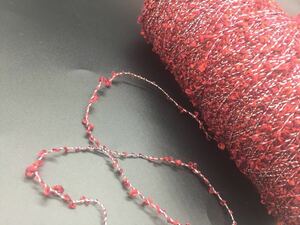 トライスピンループ 　ワインレッド ２２０ｇ【検索】ファンシーヤーン ハンドメイド 手芸糸 引き揃え 織糸 編み糸 手織り 手編み さをり織