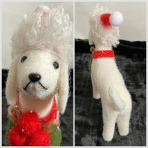 【宅コン】クリスマス装飾品 白い犬 ウィンターシーズン 冬用飾り ダックス？ラブラドール？ サンタクロース_画像6