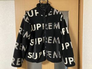 サイズM 2018AW Supreme/シュプリーム/Reversible Logo Fleece Jacket/リバーシブル ロゴ フリースジャケット/ナイロンジャケット/総柄