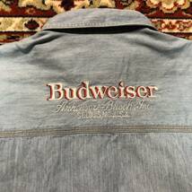 90s　バドワイザー　シャンブレーシャツ　90年代　インディゴシャツ　ワークシャツ　1990年代　budweiser　企業系　ビール　_画像1