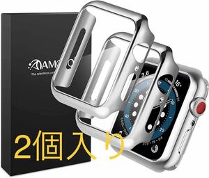 ★未使用★2個入り★Apple Watch 4/5/6/SE 40mm アップルウォッチ シリーズ 用 保護ケース ガラス カバー マットの銀__1