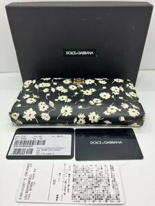 ★美品★Dolce&Gabbana ドルチェ＆ガッバーナ　長財布　箱付き　タグ付き　レザーウォレット　花柄　ジッピーウォレット 