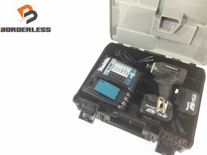 ☆中古品☆makita マキタ 14.4V 充電式インパクトドライバ TD138DRFXB バッテリー2個(14.4V 3.0Ah) 充電器 ケース付き 80405