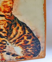 ブリキ看板　HANAKO　レトロ　猫の看板　W9　ベンガル　キジトラ　ウェルカムボード　_画像8