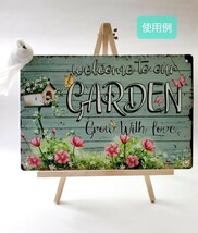 ブリキ看板　HANAKO　レトロ　花の看板　ガーデンオブジェ　FR03　WELCOME GARDEN_画像6