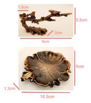 お香立て　HANAKO　お香ホルダー　小鳥と梅の枝　蛙と蓮の葉　倒流香用　分離型　鳥の置物　蛙の置物_画像10