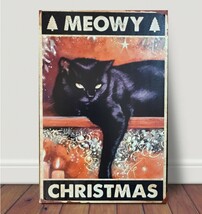 ブリキ看板　HANAKO　レトロ　猫の看板　T37　クリスマス　ウェルカムボード_画像8