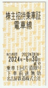 名鉄 名古屋鉄道 株主招待乗車証