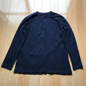 ユニクロ ヘンリーネックTシャツ 579-1-19 メンズ XL ネイビー