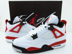 新品 31cm NIKE AIR JORDAN 4 RETRO Red Cement エアジョーダン4 レトロ レッドセメント エレファント FIRE RED ナイキ US13 DH6927-161