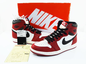 美品 26.5cm NIKE AIR JORDAN 1 RETRO HIGH OG LOST ＆ FOUND CHICAGO エアジョーダン1 ロストファウンド シカゴ 8.5 ナイキ DZ5485-612 F