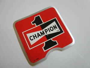 CHAMPION 1 スパークプラグ チェッカーフラッグ チャンピオン 旧車 ステッカー/当時物 自動車 バイク デカール ① S86