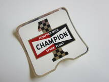 CHAMPION 1 スパークプラグ チェッカーフラッグ チャンピオン 旧車 ステッカー/当時物 自動車 バイク デカール ④ S86_画像1